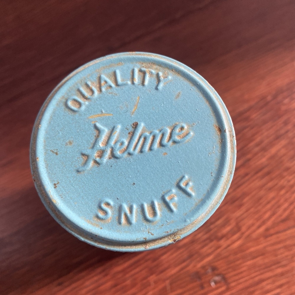 Vintage Tobacco Helme Quality Snuff  Tin‎ Can Jars Painted Holly Hobbie Blue-